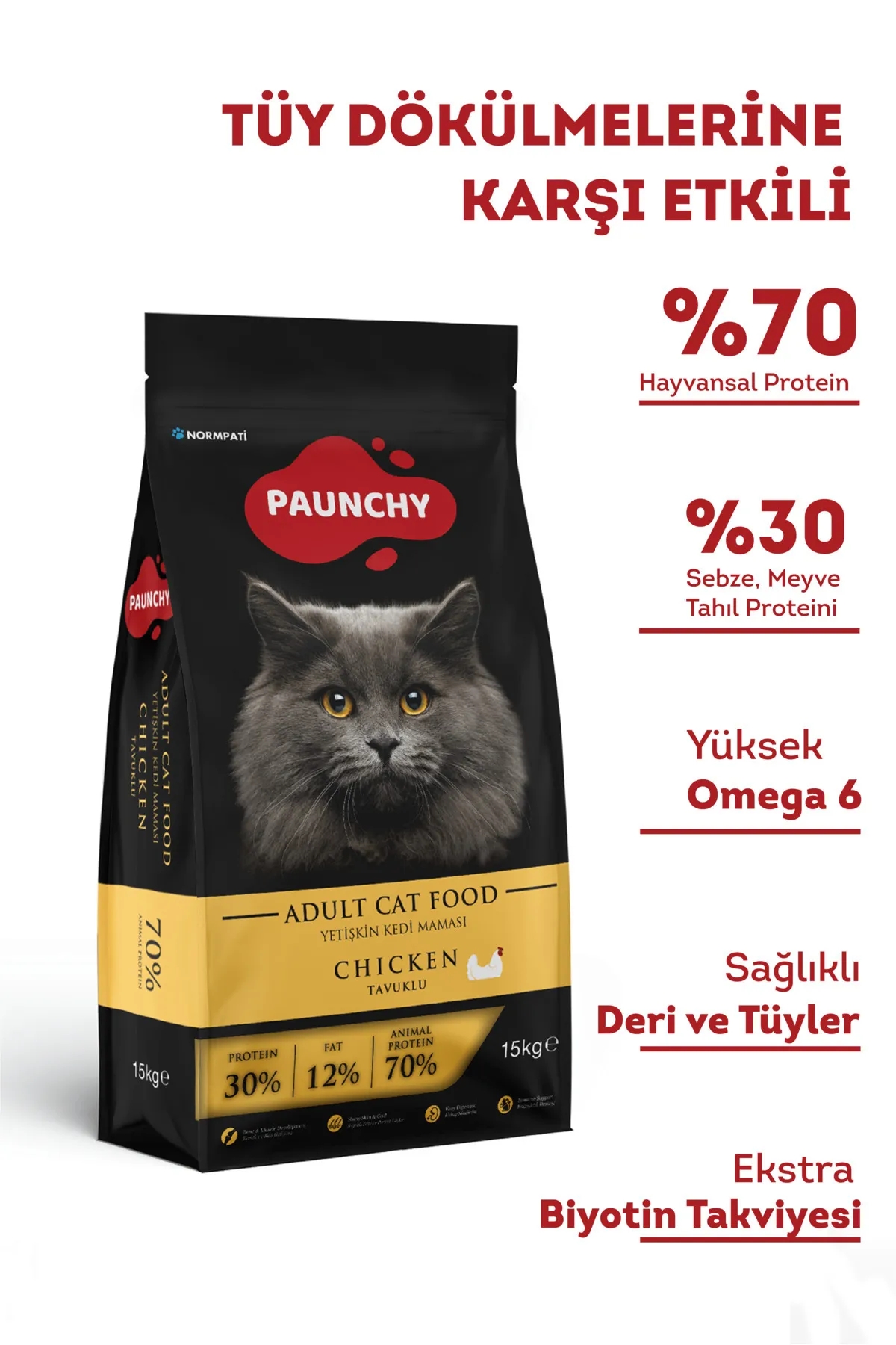 Paunchy Tavuklu Yetişkin Kedi Maması 15 Kg