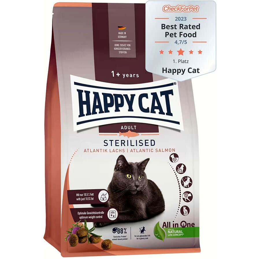 Happy Cat Atlantic Lachs Somonlu Kısırlaştırılmış Kedi Maması 10 kg