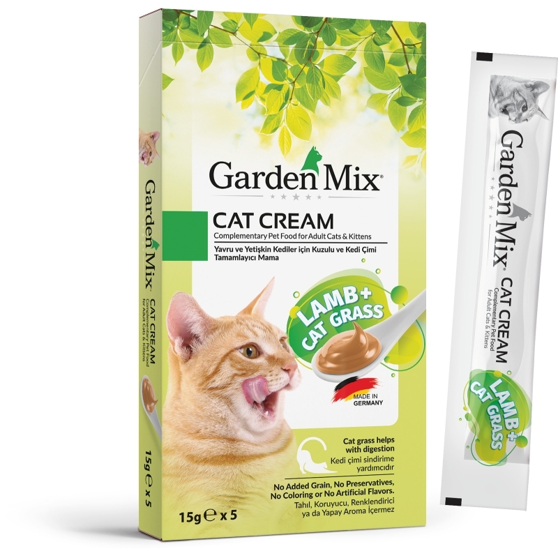 Gardenmix Kuzu Etli ve Kedi Otlu 5x15 gr Kedi Kreması