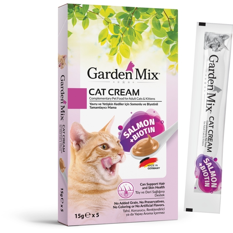 Gardenmix Somonlu ve Biotinli 5x15 gr Kedi Kreması