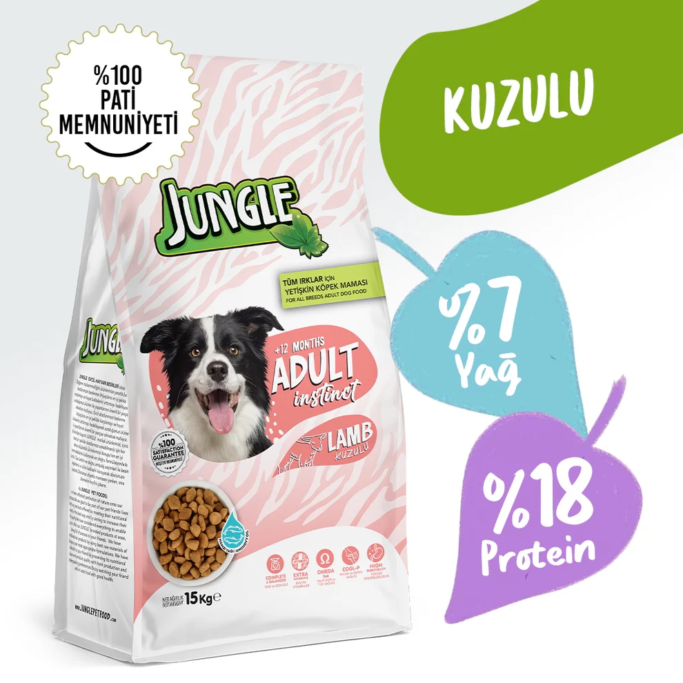 Jungle Kuzu Etli Yetişkin Köpek Maması 15kg
