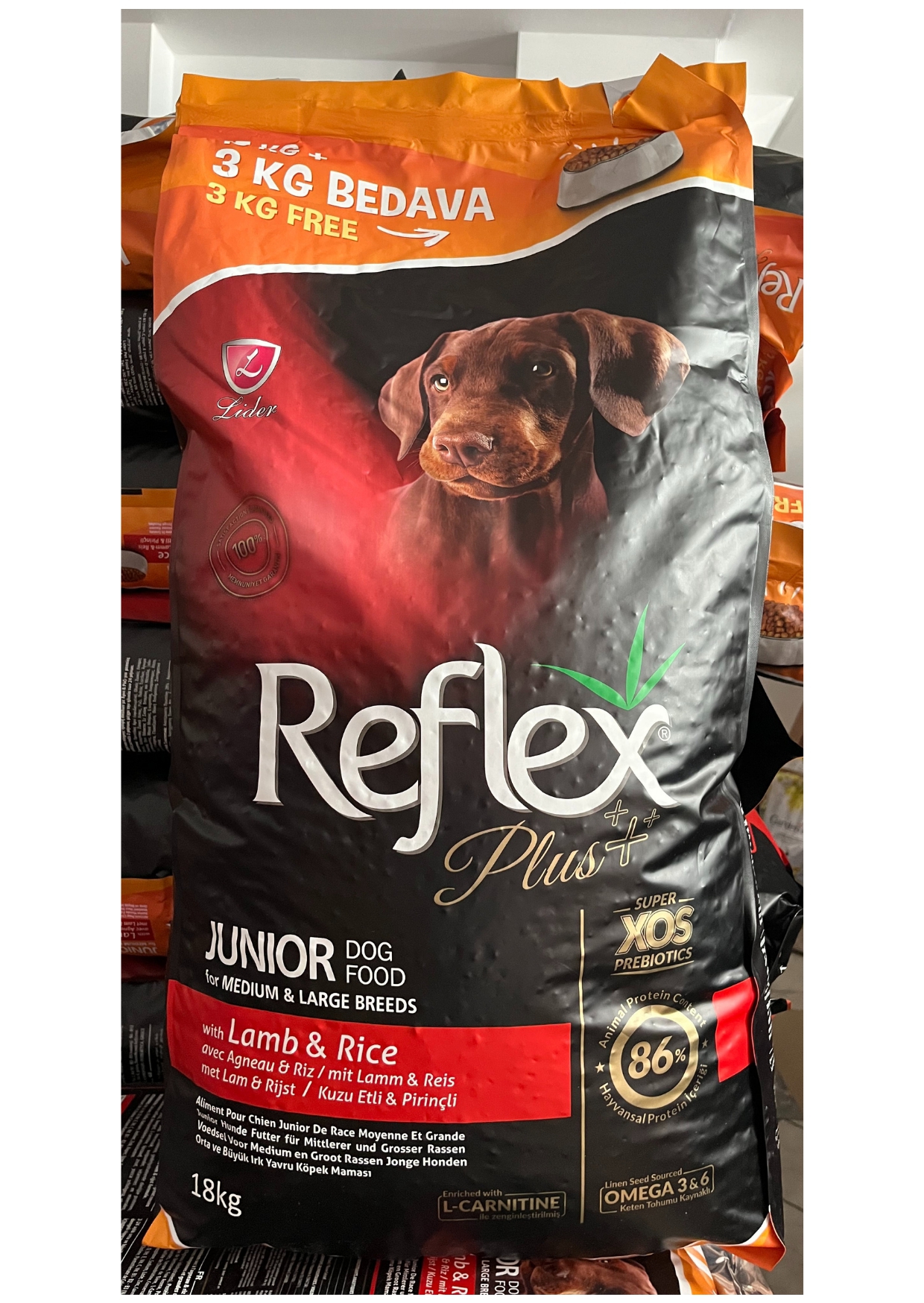 Reflex Plus Orta ve Büyük Irk Kuzu Etli 15 kg Yavru Köpek Maması