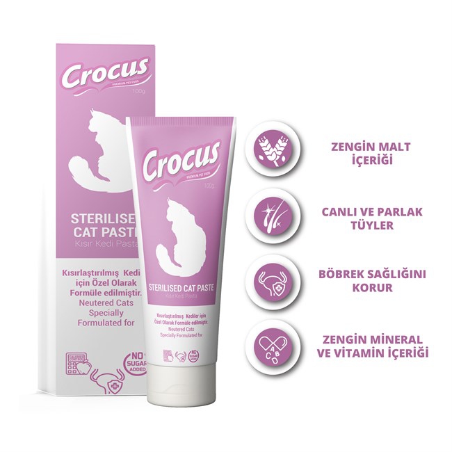 Crocus Kedi Sterilised Malt Macunu 100 Gr