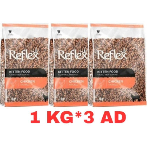 Reflex Kitten Tavuklu Yavru Kedi Maması 3’lü 1 kg x 3 Paket