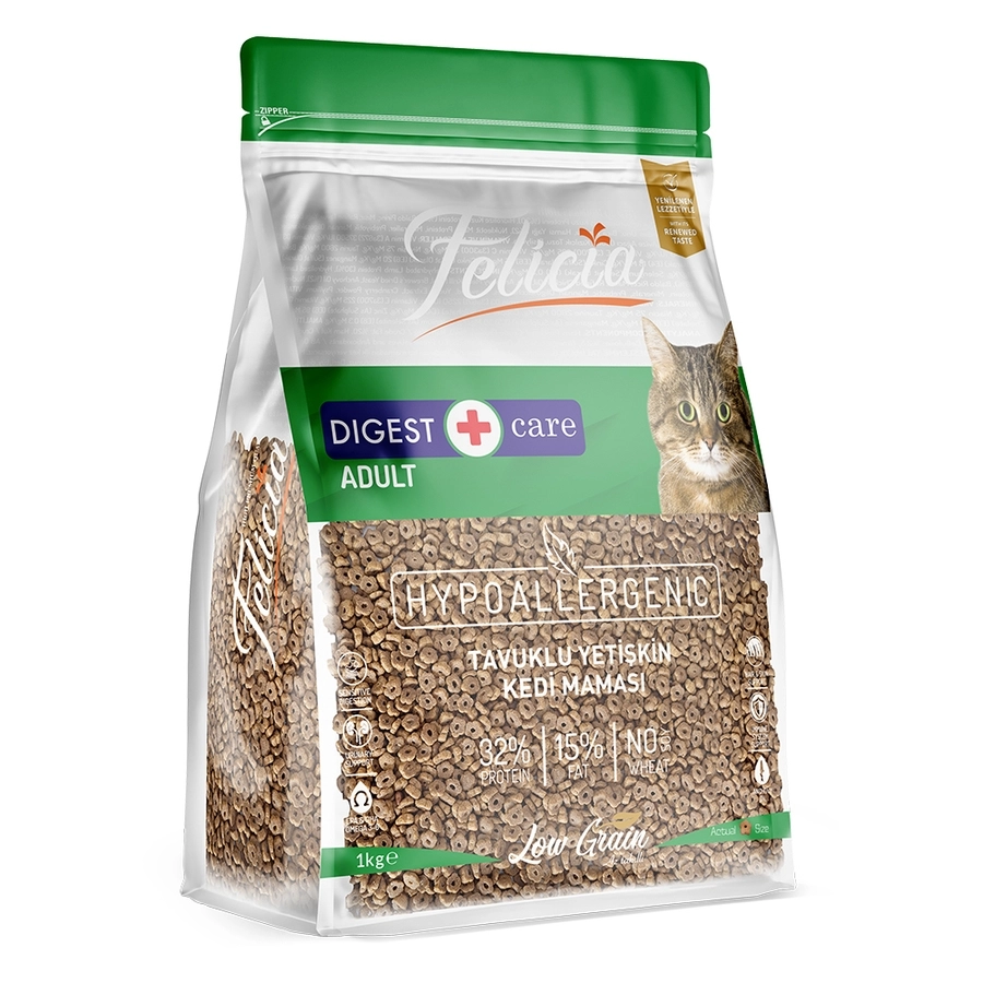 Felicia Tavuklu Az Tahıllı Yetişkin Kedi Maması (1kg x 5 adet) 5kg
