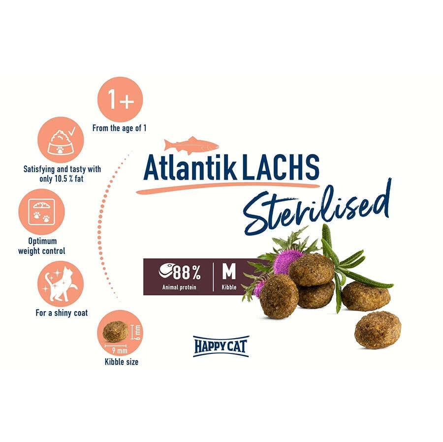 Happy Cat Atlantic Lachs Somonlu Kısırlaştırılmış Kedi Maması 10 kg