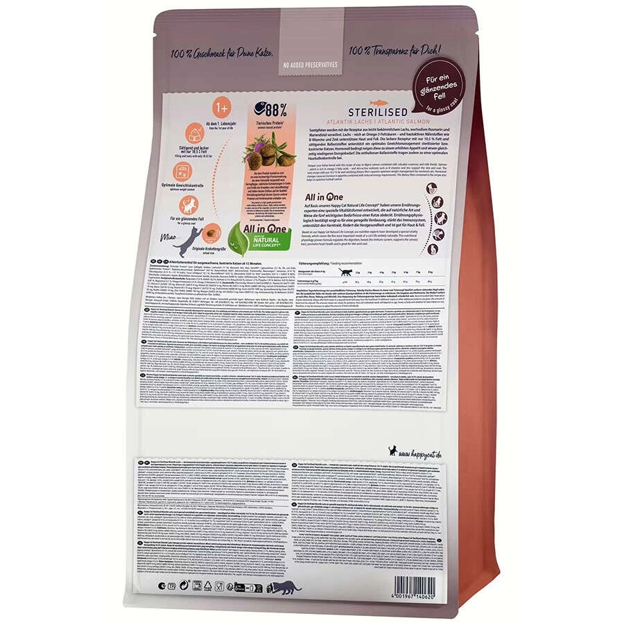 Happy Cat Atlantic Lachs Somonlu Kısırlaştırılmış Kedi Maması 10 kg