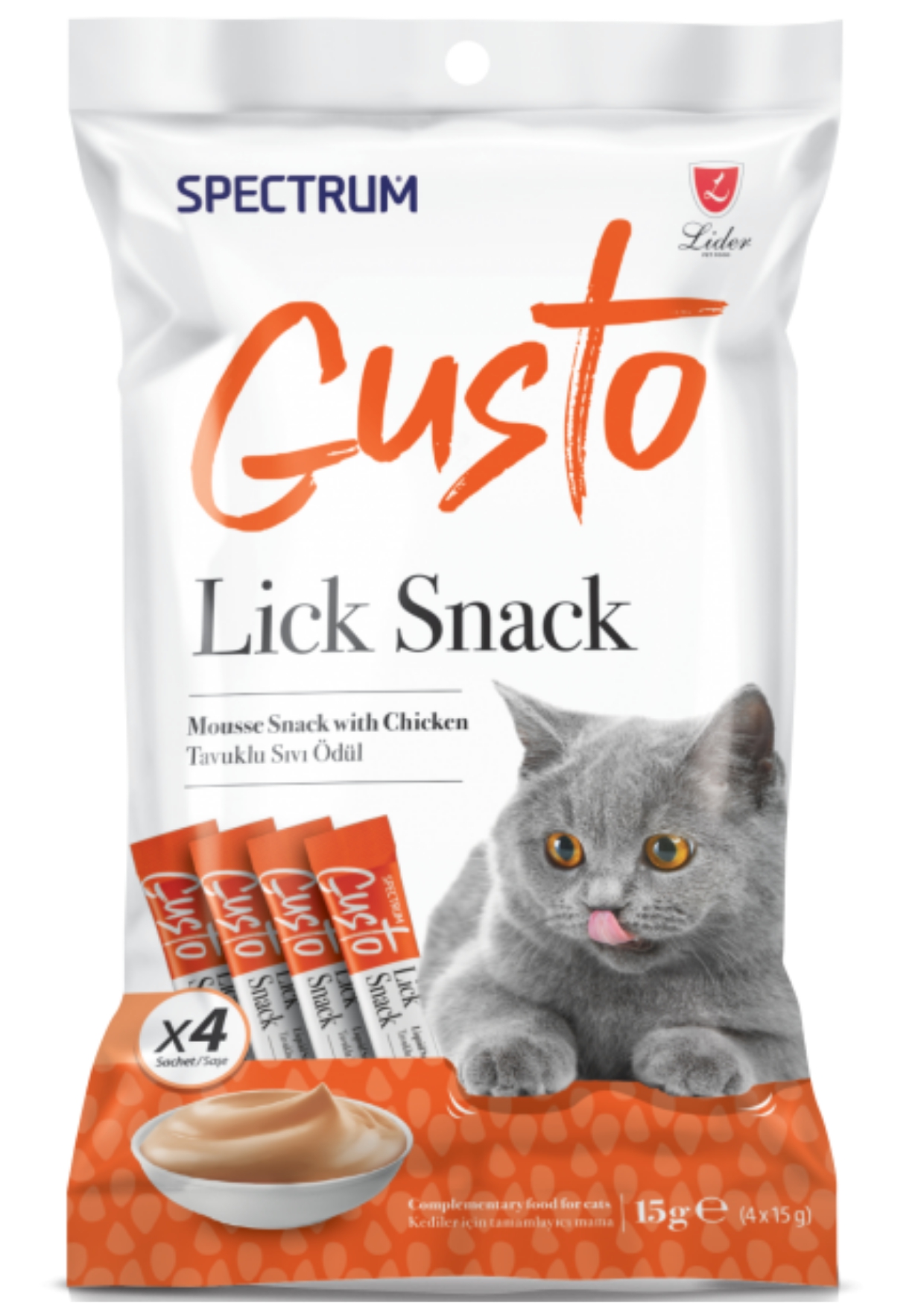 Spectrum Gusto Tavuklu Sıvı Kedi Ödül Maması 15gr (4’lü)