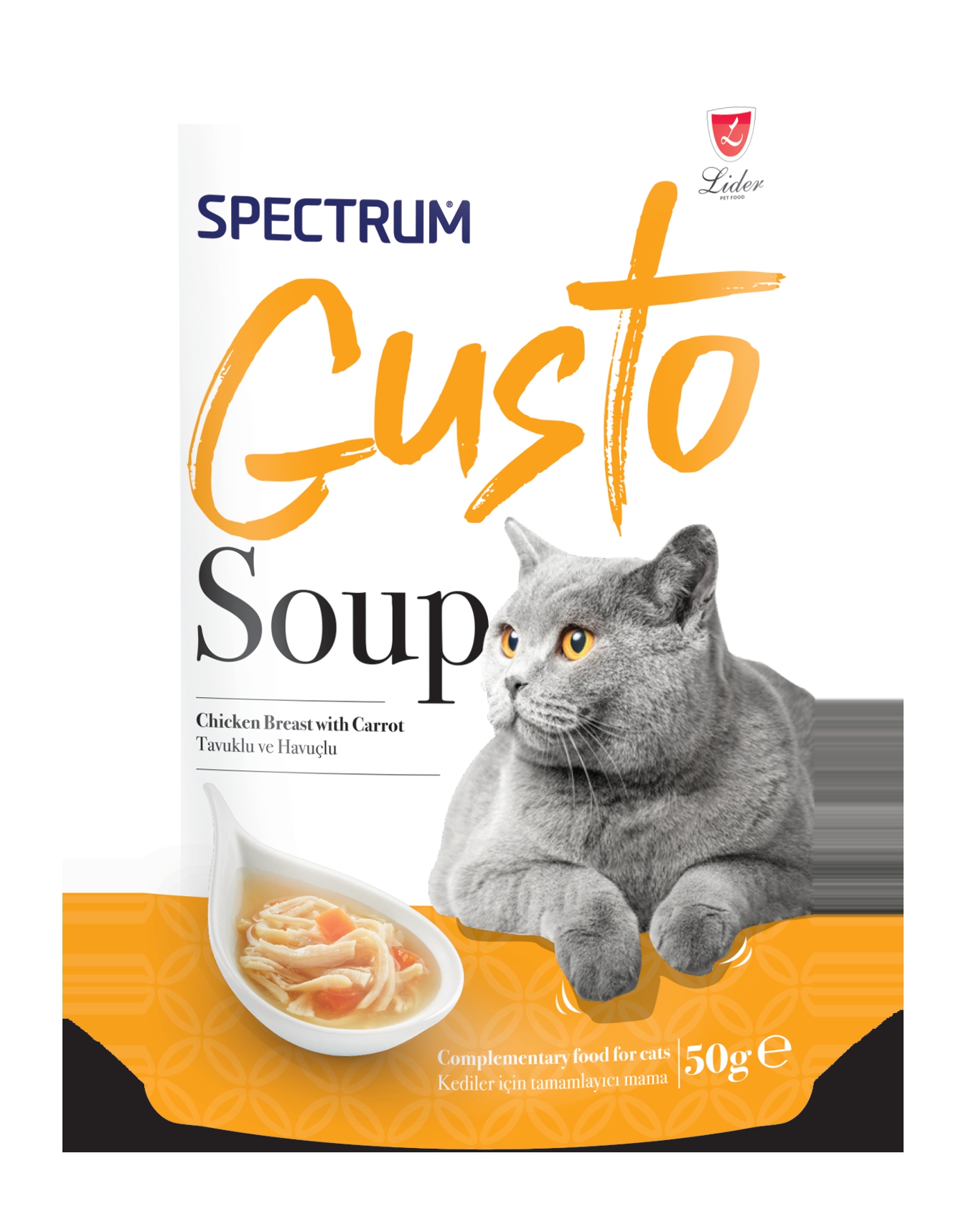 Spectrum Gusto Soup Tavuklu ve Havuçlu 50 Gr Kedi Çorbası 