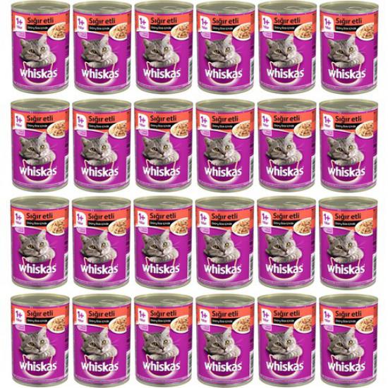 Whiskas Sığır Etli 400 gr 24’lü Yetişkin Kedi Konservesi