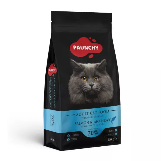 Paunchy Somonlu ve Hamsili 15 kg Yetişkin Kedi Maması