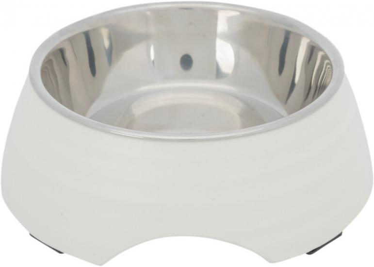 Trixie Köpek Mama - Su Kabı, Melamin / Paslanmaz Çelik, 0.4 lt / 17 cm, Beyaz