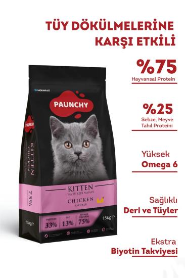  Paunchy Tavuklu Yavru Kedi Maması 15 Kg