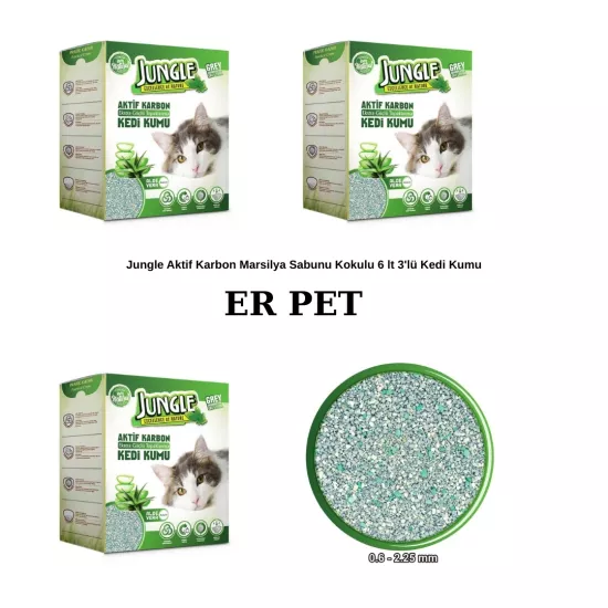 Jungle Aktif Karbon Aloe Vera Kokulu 6 lt 3’lü Kedi Kumu