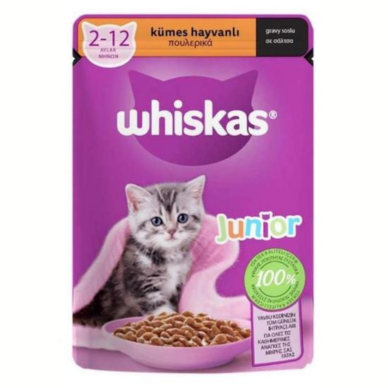 Whiskas Pouch Sos İçinde Kümes Hayvanlı Yavru Kedi Konservesi 85gr