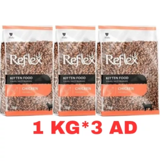 Reflex Kitten Tavuklu Yavru Kedi Maması 3’lü 1 kg x 3 Paket