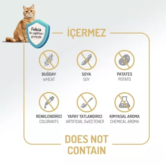 Felicia 2 Kg Kolajenli Kuzulu Az Tahıllı Yetişkin Kedi Maması Hypo Allergenic Kedi Maması