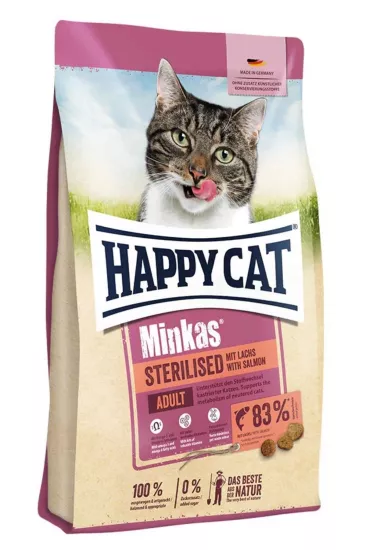 Happy Cat Minkas Somonlu Kısırlaştırılmış Yetişkin Kedi Maması 10kg