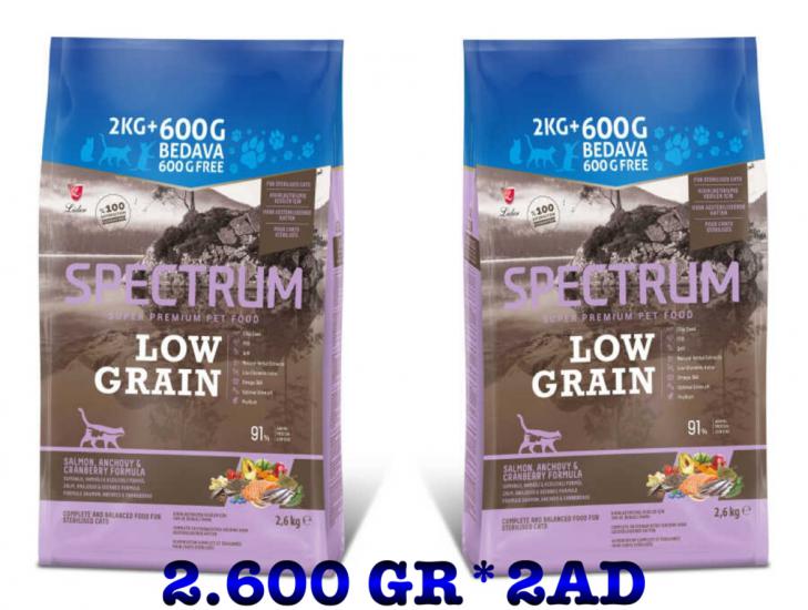 Spectrum Kısırlaştırılmış Yetişkin Kediler Için Somonlu, Hamsili & Kızılcıklı Formüllü 2.6 Kg* 2 Ad