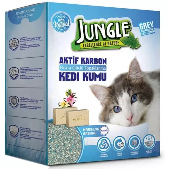 Jungle Aktif Karbon Marsilya Sabunu Kokulu 6 lt Kedi Kumu