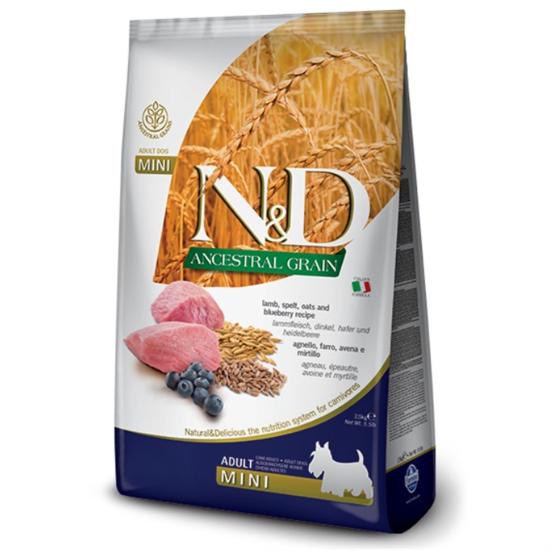 N&D Ancestral Grain Düşük Tahıllı Kuzu Etli ve Yaban Mersinli 7 kg Küçük Irk Yetişkin Köpek Maması