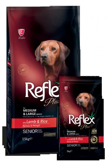 Reflex Plus Orta&Büyük Irk Kuzu&Pirinç Yaşlı Köpek Mama 15 kg
