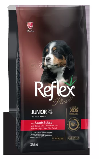 Reflex Plus Junior Kuzu Etli ve Pirinçli 18 kg Büyük Irk Yavru Köpek Maması