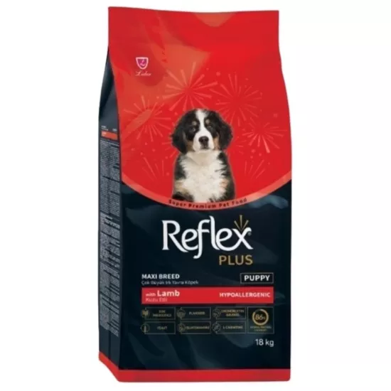 Reflex Plus Junior Kuzu Etli ve Pirinçli 18 kg Büyük Irk Yavru Köpek Maması