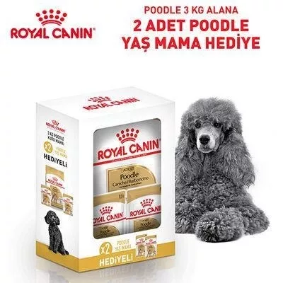 Royal Canin Bundle Poodle Yetişkin Köpek Maması 3Kg 2 Adet Yaş Mama Hediye