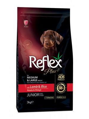 Reflex Plus Büyük Irk Kuzulu Pirinçli Yavru Köpek Maması 3 Kg