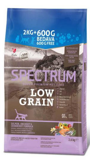 Spectrum Kısırlaştırılmış Yetişkin Kediler Için Somonlu, Hamsili & Kızılcıklı Formüllü 2.6 Kg* 2 Ad