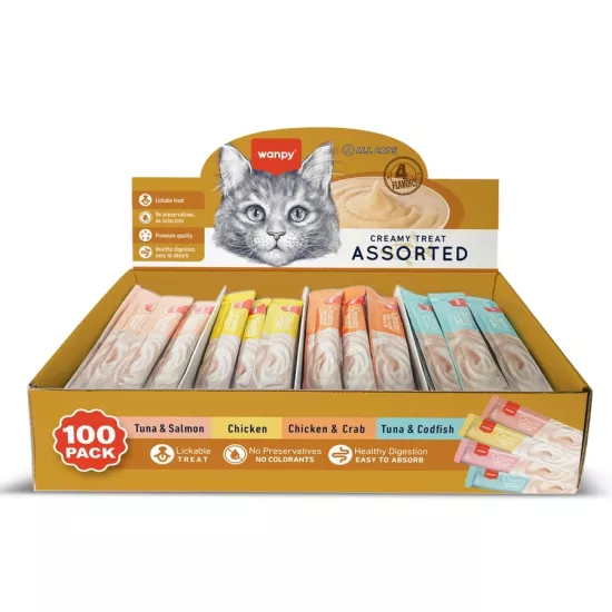Wanpy Karışık 4 Lezzet 100’lü Krema Kedi Ödülü 100x14 gr