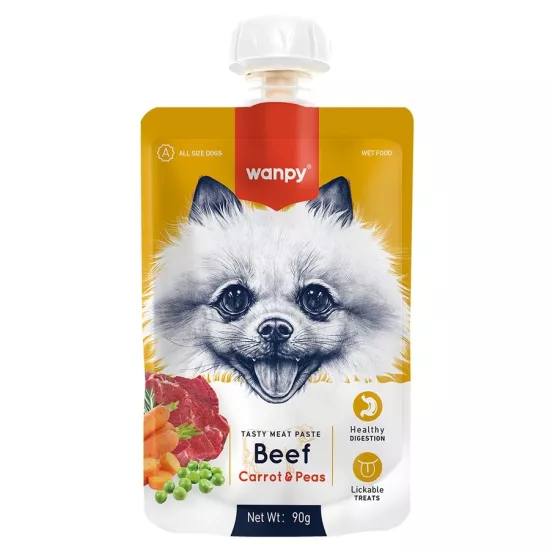 Wanpy Wanpy Taze Kuzulu&Havuçlu 10’lu Köpek Et Ezmesi 90 gr