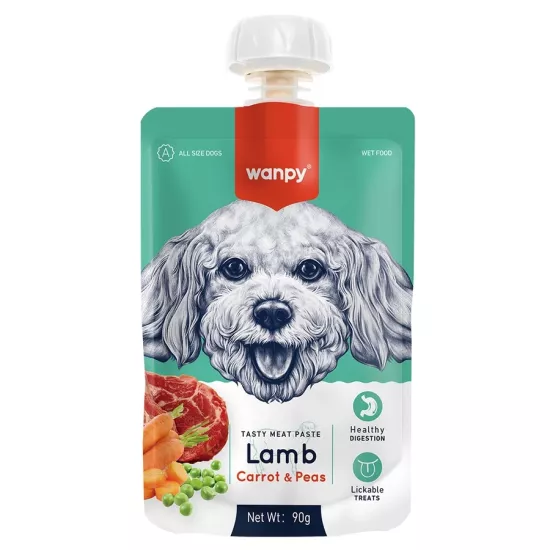 Wanpy Taze Kuzulu&Havuçlu 10’lu Köpek Et Ezmesi 90 gr