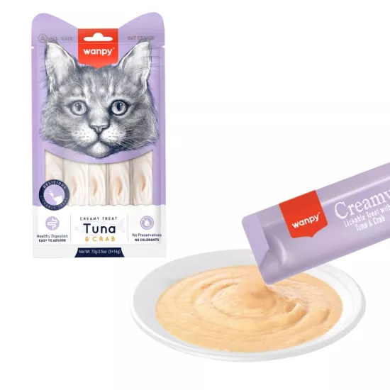 Wanpy Ton Balıklı ve Karidesli Sıvı Kedi Ödülü 5x14gr