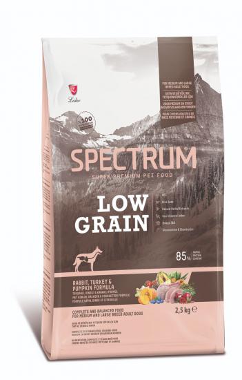 Spectrum Tavşanlı Hindili ve Bal Kabaklı Orta ve Büyük Irk Düşük Tahıllı Yetişkin Köpek Maması 2,5kg