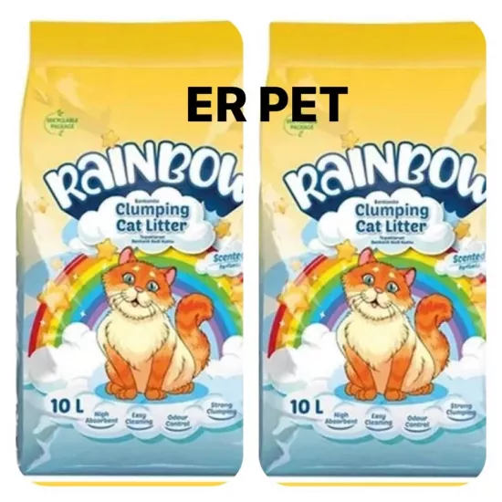 Rainbow Parfümlü 10 lt 2’li Bentonit Kedi Kumu