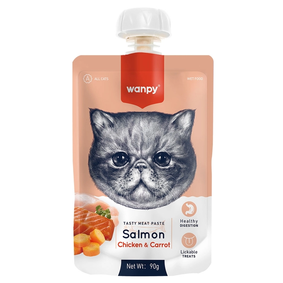 Wanpy Taze Somonlu&Tavuklu 10lu Kedi Et Ezmesi 90 Gr
