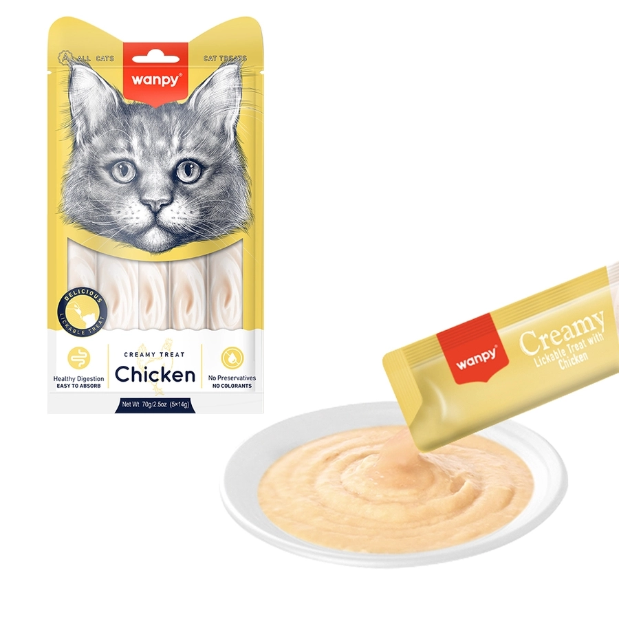 Wanpy Tavuklu 5x14 gr Krema Kedi Ödül Maması