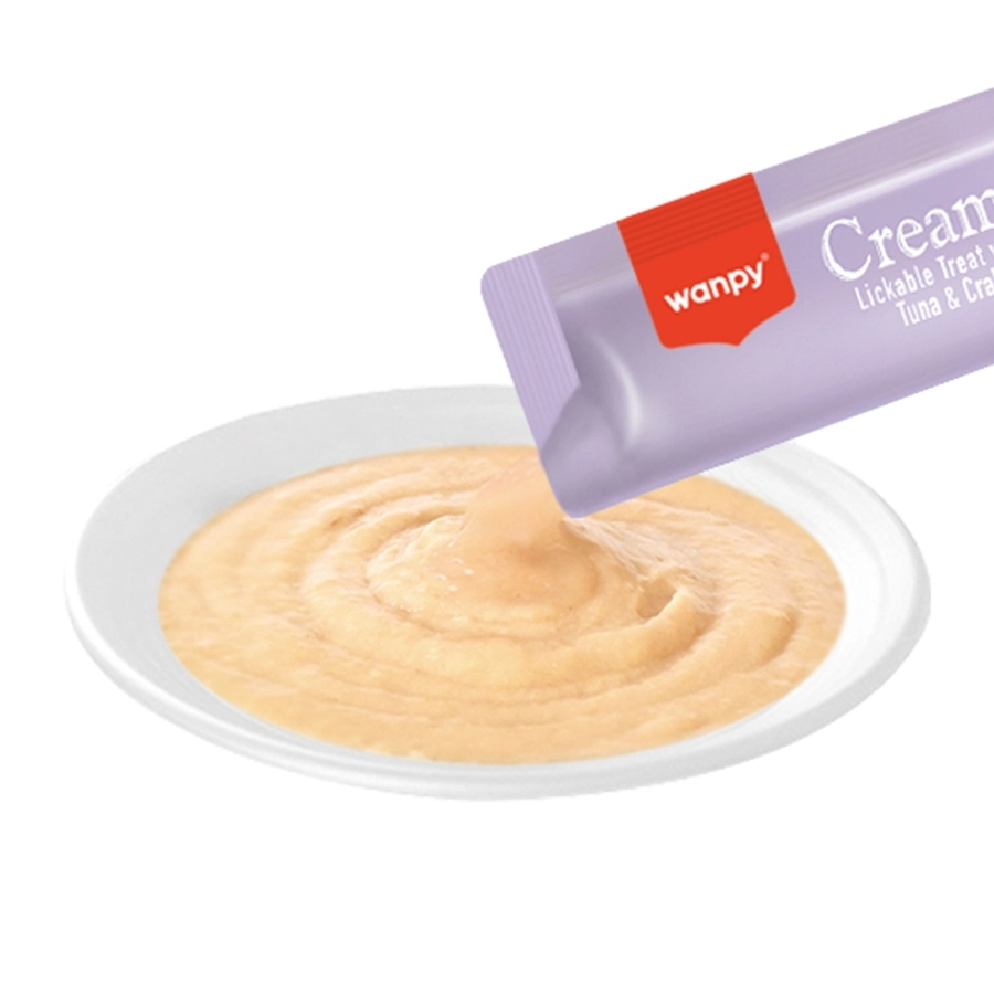 Wanpy Ton Balıklı ve Yengeçli 25x14 gr Krema Kedi Ödül Maması