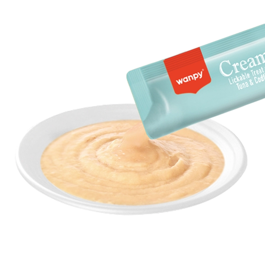 Wanpy Ton Balıklı ve Morina Balıklı 25x14 gr Krema Kedi Ödül Maması