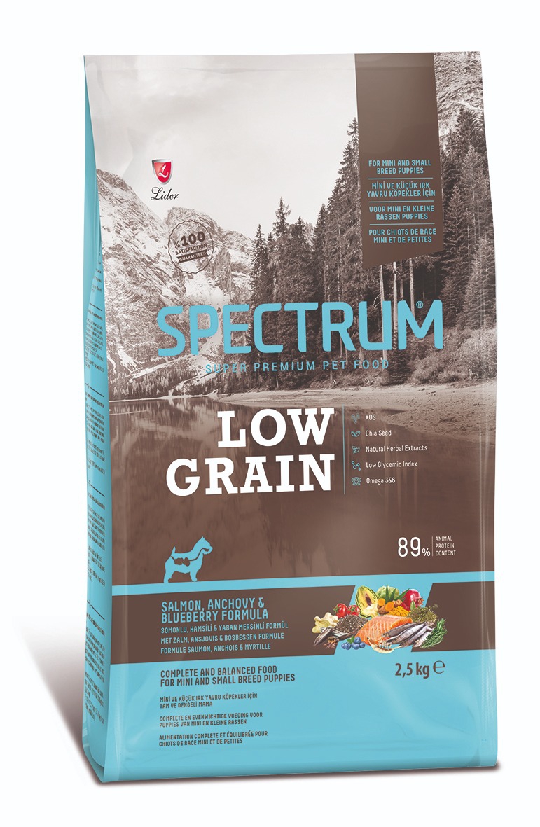 Spectrum Düşük Tahıllı Somonlu Hamsili ve Yaban Mersinli Mini ve Küçük Irk 2.5 kg Yetişkin Köpek Maması